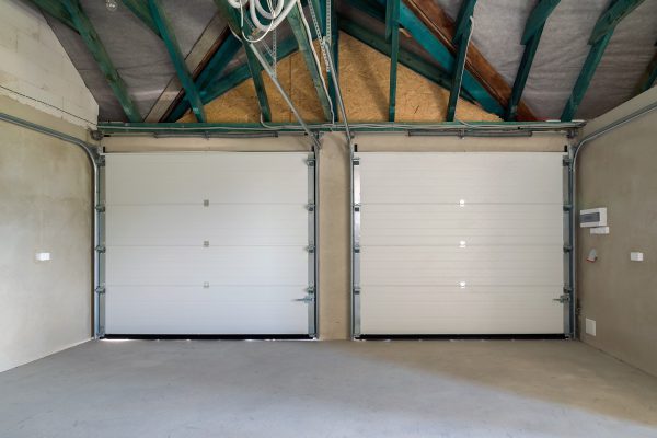 Unfinished two car garage interior